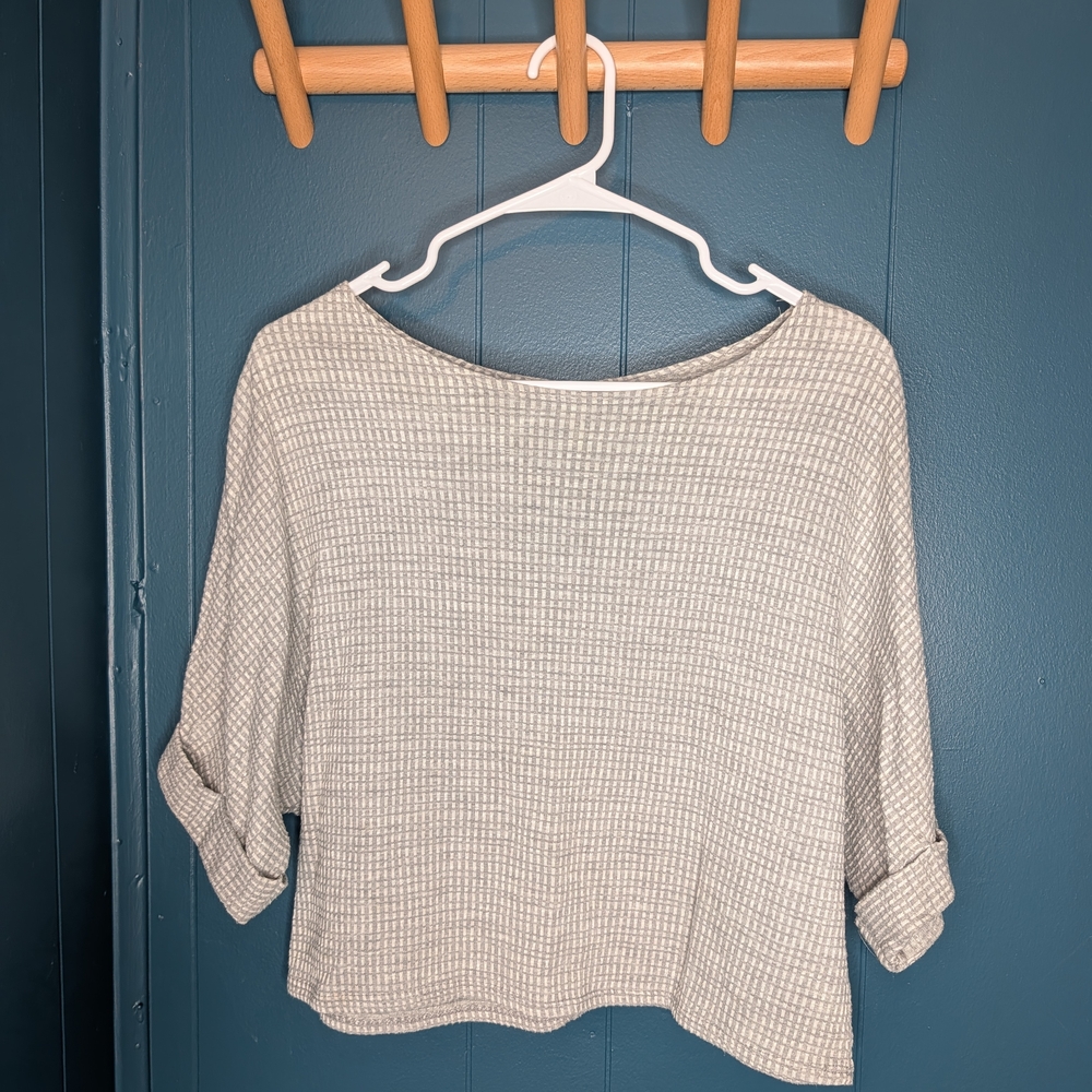 Caution To The Wind Light Gray Checkered Crop Top